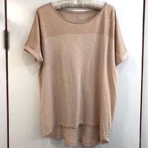 Loft Oversized Peach Shimmer Tee
